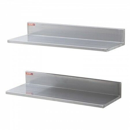 8.6" x 24" Stainless Steel Shelf Wall Mounted Floating Shelving with Backsplash 44 lbs Load Capacity Commercial Shelves Heavy Duty Storage Rack