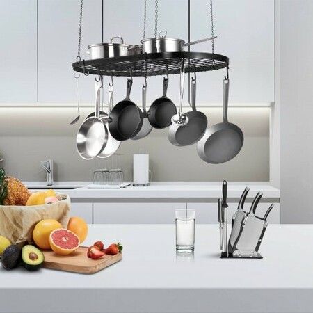 Hanging Pot Rack Ceiling Mount 36 inch Ceiling Pot Rack with 20 S Hooks