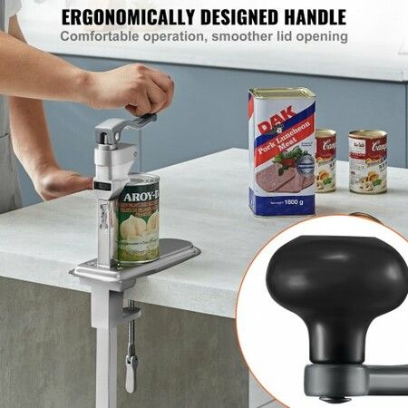 Manual Can Opener Commercial Table Clamp Opener for Large Cans Heavy Duty Can Opener with Base Adjustable Height Industrial Jar Opener For Cans Up to 40cm