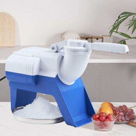 Ice Crushers Machine 176lbs Per Hour Electric Snow Cone Maker with 2 Blades Shaved Ice Machine with Cover and Bowl 180W Ice Shaver Machine White