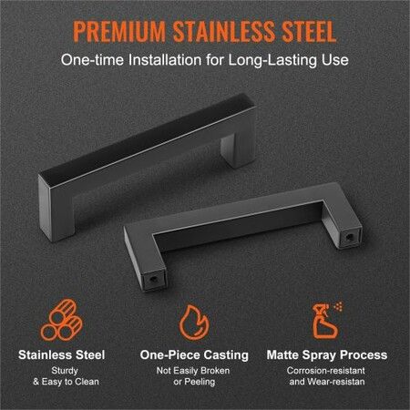 30 Pack Cabinet Pulls 3.86in / 96mm Center to Center Slim Square Kitchen Cabinet Drawer Stainless Steel Modern Kitchen Cupboard Door Handles for Kitchen