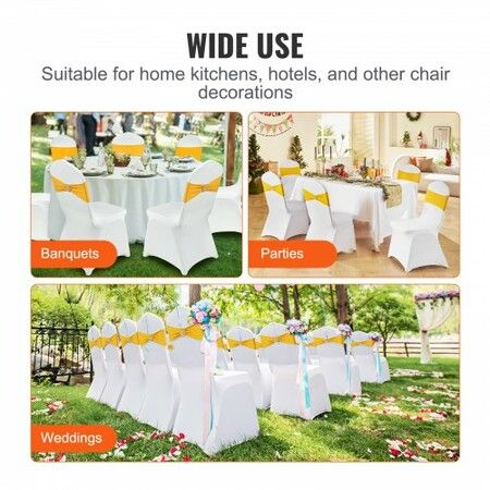 Stretch Spandex Folding Chair Covers Universal Fitted Chair Cover with Chair Sashes Removable Washable Protective Slipcovers for Wedding Holiday Banquet