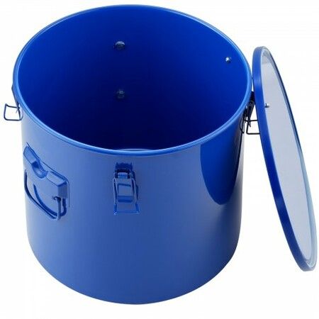 Fryer Grease Bucket 37.8L/10Gal Oil Disposal Caddy Carbon Steel Fryer Oil Bucket with Rust-Proof Coating Oil Transport Container with Lid Lock Clips Filter