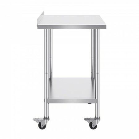 24 x 30 x 40 Inch Stainless Steel Work Table Commercial Food Prep Worktable with Casters Heavy Duty Prep Worktable Metal Work Table with Adjustable Height