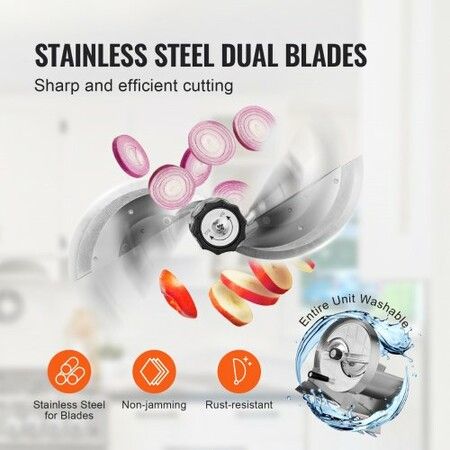 Manual Vegetable Fruit Slicer 0-0.5"/0-12mm Thickness Adjustable Commercial Slicer Machine Stainless Steel Food Cutter Slicing Machine with 2 Spare Blades