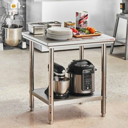 Commercial Worktable & Workstation 24 x 30 x 32 Inch Stainless Steel Work Table Heavy Duty Commercial Food Prep Work Table for Home Kitchen Restaurant