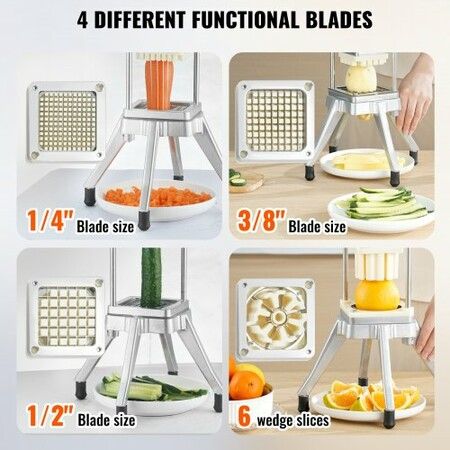 Commercial Chopper Commercial Vegetable Chopper with 4 Blades Fruits Dicer