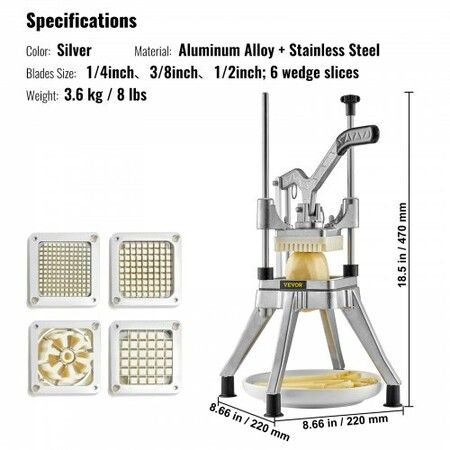 Commercial Chopper Commercial Vegetable Chopper with 4 Blades Fruits Dicer