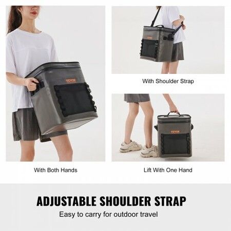 Soft Cooler Bag 30 Cans Soft Sided Cooler Bag Leakproof with Zipper Waterproof Soft Cooler Insulated Bag Lightweight & Portable Collapsible Cooler