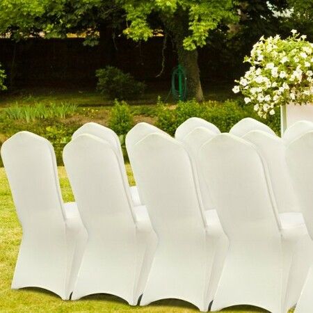 Stretch Spandex Folding Chair Covers Universal Fitted Chair Cover Removable Washable Protective Slipcovers for Wedding Holiday Banquet Party Celebration