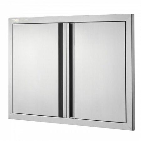 BBQ Access Door 774x532 mm Double Outdoor Kitchen Door Stainless Steel Flush Mount Door Wall Vertical Door with Recessed Handles  for BBQ Island Grilling