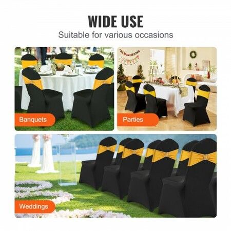 Stretch Spandex Folding Chair Covers Universal Fitted Chair Cover Removable Washable Protective Slipcovers for Wedding Holiday Banquet Party Celebration