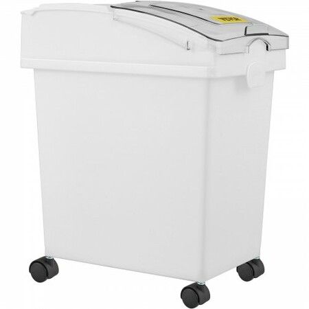 Ingredient Bin 5.2 Gallon / 20 L Capacity Ingredient Storage Bin 3 Pcs/Set PP Material Flour Bins On Wheels White Shelf Ingredient Bin with Scoop