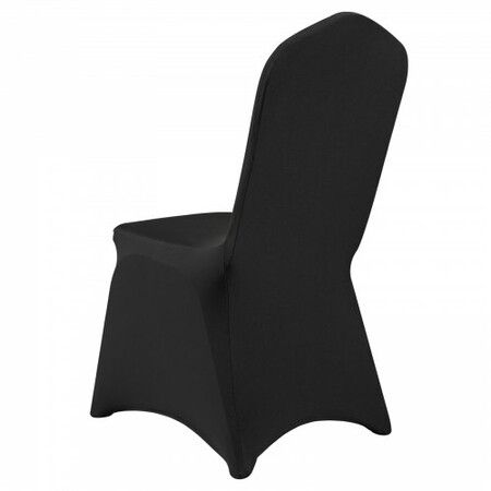 50 PCS Black Chair Covers Polyester Spandex Stretch Wedding Party Banquet