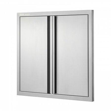 BBQ Access Door 660x610 mm Double Outdoor Kitchen Door Stainless Steel Flush Mount Door Wall Vertical Door with Recessed Handles  for BBQ Island Grilling