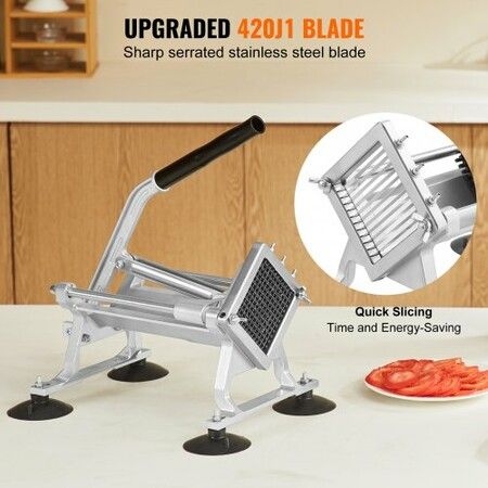 Commercial Vegetable Slicer 1/4 inch Fruit Slicer Stainless Steel and Aluminum Alloy Vegetable Cutter Slicer Machine Manual Slicer with Non-slip Feet