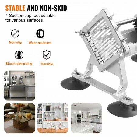 Commercial Vegetable Slicer 1/4 inch Fruit Slicer Stainless Steel and Aluminum Alloy Vegetable Cutter Slicer Machine Manual Slicer with Non-slip Feet