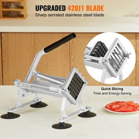 Commercial Vegetable Slicer 1/2 inch Fruit Slicer Stainless Steel and Aluminum Alloy Vegetable Cutter Slicer Machine Manual Slicer with Non-slip Feet