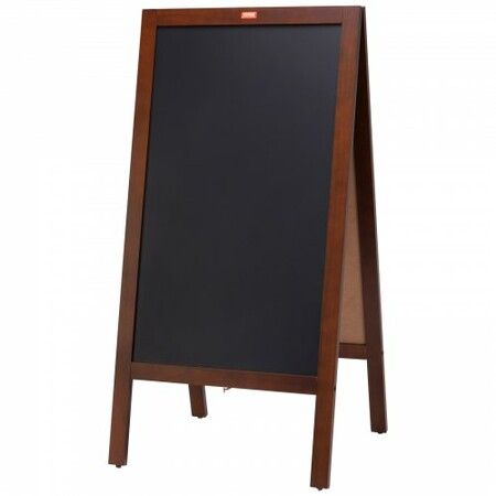 VEOVR A Frame Chalkboard Sign 50x102 cm Double-Sided Sidewalk Signs Freestanding Vintage Wooden Chalk Board with Chalks & Magnetic Eraser Rustic Brown