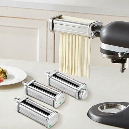 3Pcs Pasta Attachment for KitchenAid Stand Mixer Pasta Roller Cutter Set