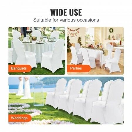 Stretch Spandex Folding Chair Covers Universal Fitted Arched Front Cover Removable Washable Protective Slipcovers for Wedding Holiday Banquet Party