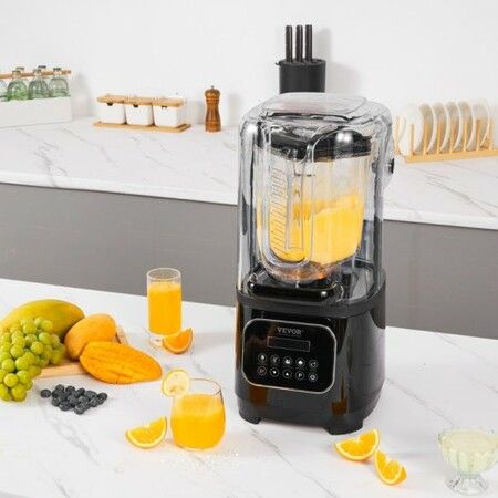 Professional Blender with Shield Commercial Countertop Blenders 2L Jar Blender Combo Stainless Steel 9 Speed & 5 Functions Blender for Shakes Smoothies