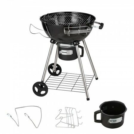 22" Kettle Charcoal Grill Premium Kettle Grill with Wheels Grate and Cover Porcelain-Enameled Lid and Firebowl with Slide Out Ash Catcher Thermometer