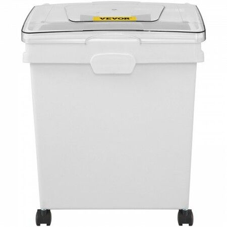 Ingredient Bin 10.5 Gallons Capacity Ingredient Storage Bin PP Material Flour Bins On Wheels White Shelf Ingredient Bin with Scoop and Sliding Lid