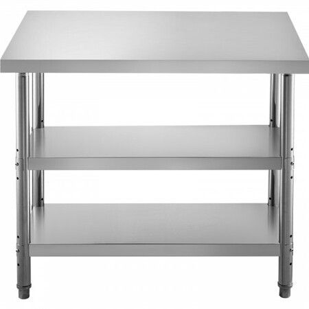 Stainless Steel Prep Table 1520x450x855 mm Commercial Stainless Steel Table 2 Adjustable Undershelf BBQ Prep Table Heavy Duty Kitchen Work Table