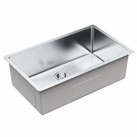 Kitchen Sink 304 Stainless Steel Drop-In Sinks Undermount Single Bowl Basin with Accessories(Pack of 3) Household Dishwasher Sinks for Workstation RV