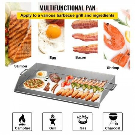 36" x 22" Stainless Steel Comal Griddle Flat Top Grill for outdoor Triple Burner Stove