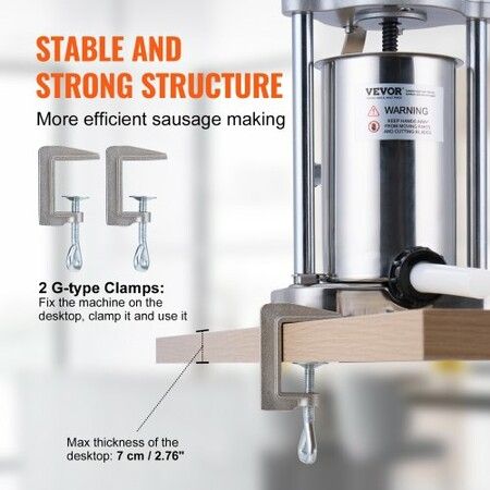 Manual Sausage Stuffer 2 L Vertical Sausage Machine 304 Stainless Steel