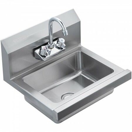 17"x12.8" Commercial Hand Wash Sink Wall Mount Basin Stainless Steel NSF