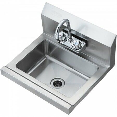 17"x12.8" Commercial Hand Wash Sink Wall Mount Basin Stainless Steel NSF