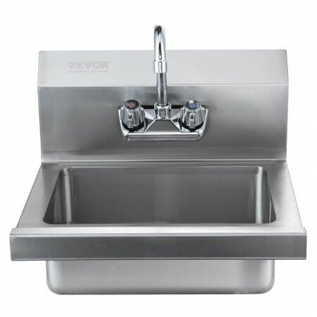 17"x12.8" Commercial Hand Wash Sink Wall Mount Basin Stainless Steel NSF