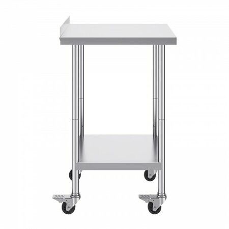 24 x 24 x 40 Inch Stainless Steel Work Table Commercial Food Prep Worktable with Casters Heavy Duty Prep Worktable Metal Work Table with Adjustable Height