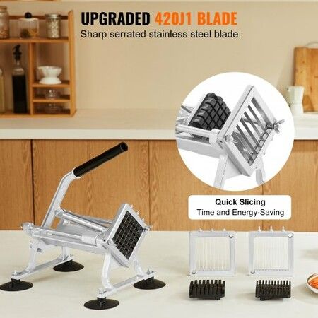 Commercial Vegetable Slicer 1/4"+3/8"+1/2" Fruit Slicer Stainless Steel and Aluminum Alloy Vegetable Cutter Slicer Machine Manual Slicer with Non-slip Feet