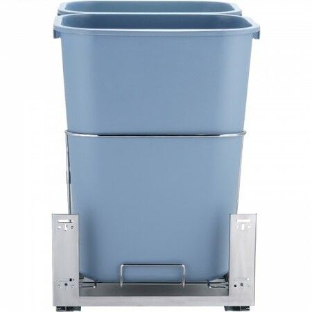 Pull-Out Trash Can 35Lx2 Double Bins Under Mount Kitchen Waste Container with Slide and Door Mounting Kit 110 lbs Load Capacity Heavy Duty Garbage