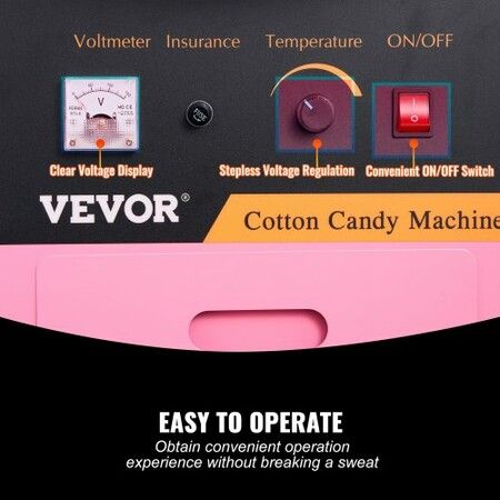 Commercial Cotton Candy Machine with Cover Sugar Floss Maker 1000W Party