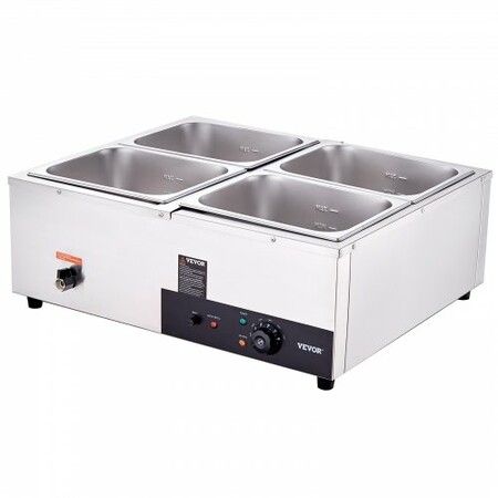 Commercial Electric Food Warmer Countertop Buffet 4*12 Qt Pan Bain Marie