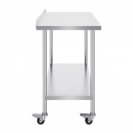 24x48x40 Inch Stainless Steel Work Table Commercial Food Prep Worktable with Casters Heavy Duty Prep Worktable Metal Work Table with Adjustable Height