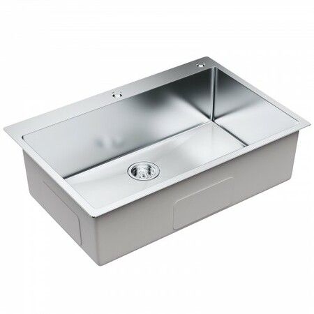 Kitchen Sink 304 Stainless Steel Drop-In Sinks Top Mount Single Bowl Basin with Accessories(Pack of 3) Household Dishwasher Sinks for Workstation RV