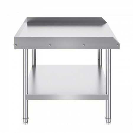 Stainless Steel Work Table 30x36x26 Inch Commercial Food Prep Worktable 3-Sided Backsplash Heavy Duty Prep Worktable Metal Work Table w/ Adjustable Height