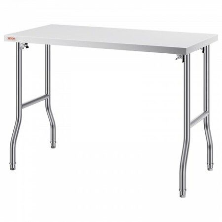 Stainless Steel Kitchen Bench Folding Commercial Prep Table 1220x610 mm