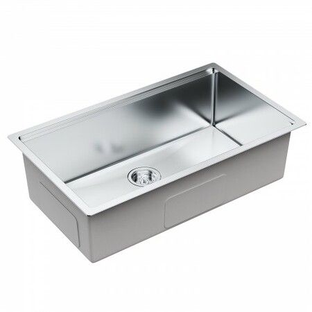 Kitchen Sink 304 Stainless Steel Drop-In Sinks Undermount Single Bowl Basin with Ledge and Accessories Household Dishwasher Sinks for Workstation RV