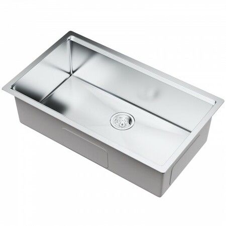 Kitchen Sink 304 Stainless Steel Drop-In Sinks Undermount Single Bowl Basin with Ledge and Accessories Household Dishwasher Sinks for Workstation RV