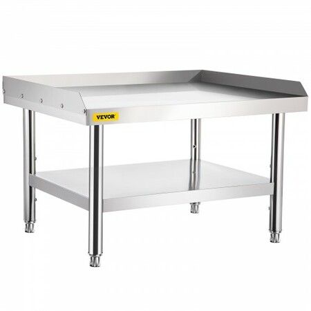 Stainless Steel Equipment Grill Stand 122 x 76 x 61cm Stainless Table Grill Stand Table with Adjustable Storage Undershelf Equipment Stand Grill Table