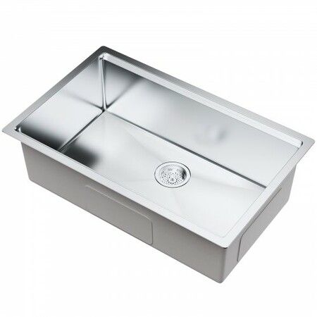 Kitchen Sink 304 Stainless Steel Drop-In Sinks Undermount Single Bowl Basin with Ledge and Accessories Household Dishwasher Sinks for Workstation RV