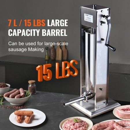 Manual Sausage Stuffer 7 L Vertical Sausage Machine 304 Stainless Steel