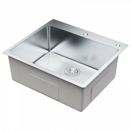 Kitchen Sink 304 Stainless Steel Drop-In Sinks Top Mount Single Bowl Basin with Accessories(Pack of 2) Household Dishwasher Sinks for Workstation